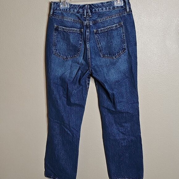 Good American 4/27 Good Vintage Straight Ripped Blue Distressed Jeans - Picture 5 of 10